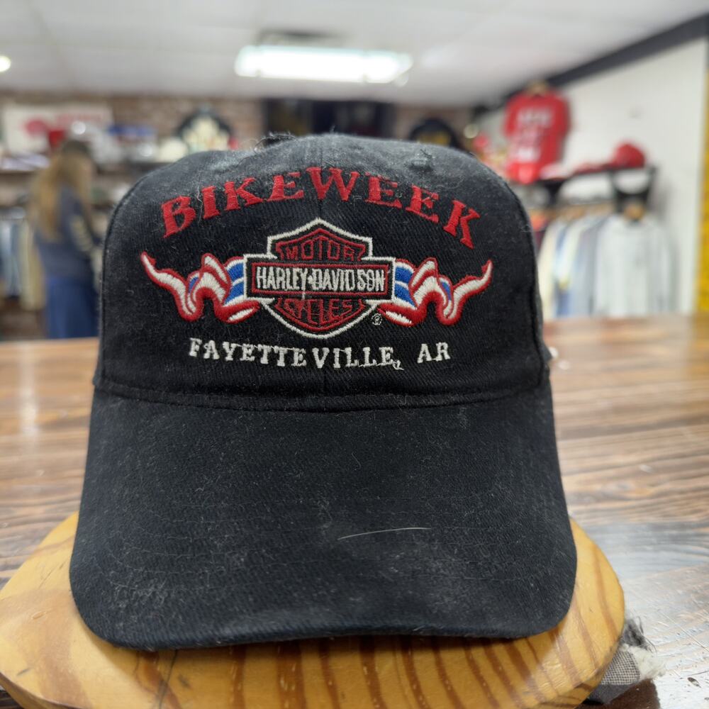 Harley Bike Week Fayetteville AR Vintage Strap Back Hat 2000s